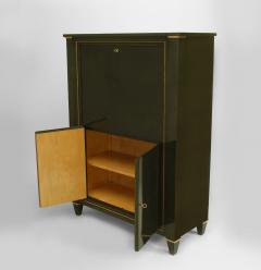 French 1940s Dark Green Lacquered Drop Front Secretary - 465474