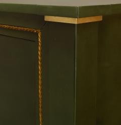 French 1940s Dark Green Lacquered Drop Front Secretary - 465476