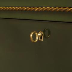 French 1940s Dark Green Lacquered Drop Front Secretary - 465477