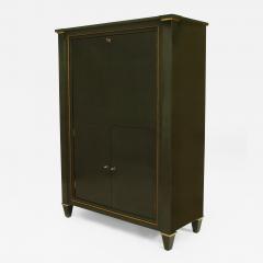 French 1940s Dark Green Lacquered Drop Front Secretary - 470485