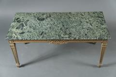 French 1940s Marble Top Table with Brass Base - 3803545