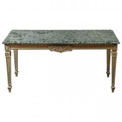 French 1940s Marble Top Table with Brass Base - 3803547
