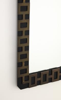 French 1940s Metal and Brass Wall Mirror - 4420783