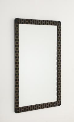 French 1940s Metal and Brass Wall Mirror - 4420785