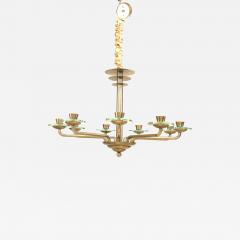French 1940s Modernist Steel Chandelier - 740628