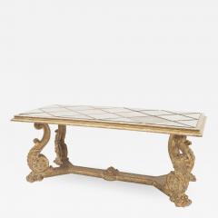 French 1940s Oak and Gilt Finish Coffee Table - 727695