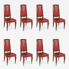 French 1940s Set of Eight High Back Dining Chairs - 1549842