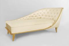 French 1940s Sycamore Chaise Lounge - 424847