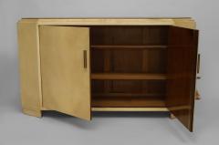French 1940s White Parchment Narrow Sideboard Cabinet - 465429