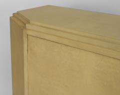 French 1940s White Parchment Narrow Sideboard Cabinet - 465434