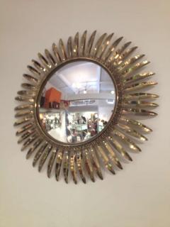 French 1950s Brass Starburst Mirror - 80981