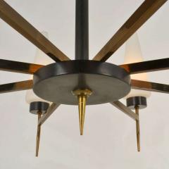 French 1950s Chandelier with Opalescent Shades - 3111242