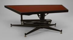 French 1950s Mid Century Modern Ebonized Metal Coffee Table - 463134