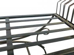 French 1950s Raw Iron Curule form Bench with Incurved Arms - 1492623