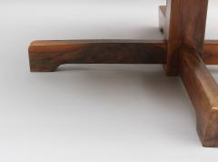 French 1950s Solid Olive Tree Round Pedestal Dining Center Table - 466532