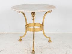 French 1970 Empire Style Side Table with White Marble Top - 4220383