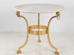 French 1970 Empire Style Side Table with White Marble Top - 4220387