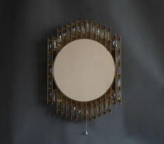 French 1970s Metal and Glass Illuminated Mirror - 352430