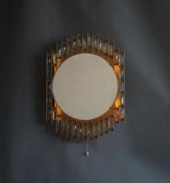 French 1970s Metal and Glass Illuminated Mirror - 352432