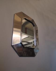 French 1970s Stainless Steel Framed Mirror - 357594