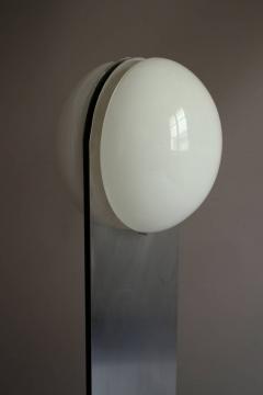 French 1970s Stainless Steel and White Glass Floor Lamp - 365224