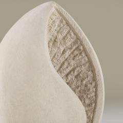 French 1970s hand carved limestone seashell table Lamp - 4507879