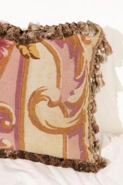 French 19th Century Aubusson Tapestry Pillow with Tassels and Floral D cor - 3422510
