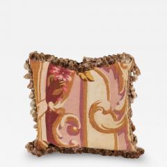 French 19th Century Aubusson Tapestry Pillow with Tassels and Floral D cor - 3431439