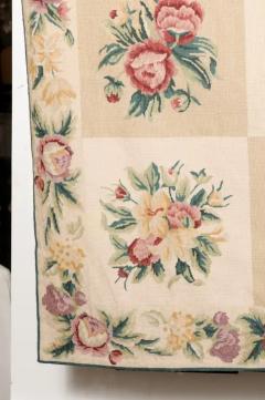French 19th Century Aubusson Wall Tapestry with Pink and Cream Floral D cor - 3485640