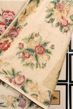 French 19th Century Aubusson Wall Tapestry with Pink and Cream Floral D cor - 3485642