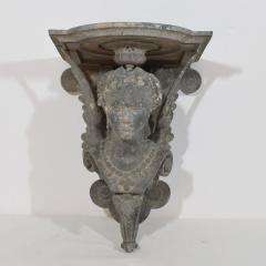 French 19th Century Belle Epoque Cast Zinc Alloy Wall Console Pedestal - 4109169
