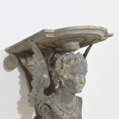 French 19th Century Belle Epoque Cast Zinc Alloy Wall Console Pedestal - 4109171