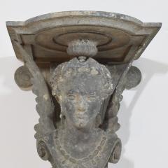 French 19th Century Belle Epoque Cast Zinc Alloy Wall Console Pedestal - 4109175
