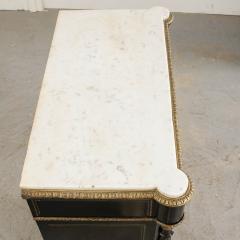 French 19th Century Black Lacquered Napoleon III Cabinet - 1596434