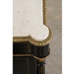 French 19th Century Black Lacquered Napoleon III Cabinet - 1596435