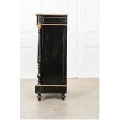 French 19th Century Black Lacquered Napoleon III Cabinet - 1596437