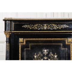 French 19th Century Black Lacquered Napoleon III Cabinet - 1596438
