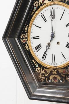 French 19th Century Boulle Inlaid Hexagonal Wall Clock - 1337646