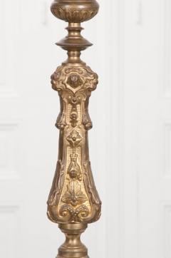 French 19th Century Brass Altar Candlestick Lamp - 1827715