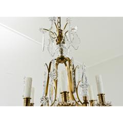 French 19th Century Brass Crystal Chandelier - 3780737