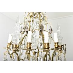 French 19th Century Brass Crystal Chandelier - 4367179