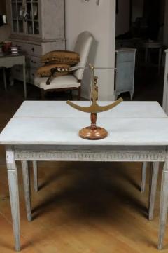 French 19th Century Brass Fabric Scale on Wooden Base Signed Robert A Vienne - 3432773
