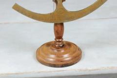 French 19th Century Brass Fabric Scale on Wooden Base Signed Robert A Vienne - 3432865