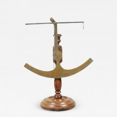 French 19th Century Brass Fabric Scale on Wooden Base Signed Robert A Vienne - 3435303