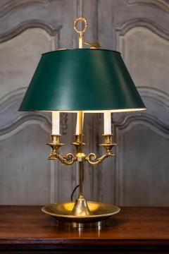 French 19th Century Brass Three Lights Bouillotte Table Lamp with Bird Motifs - 3608470