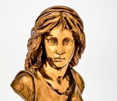 French 19th Century Bronze Sculpture Bust Of A Woman Signed F Barbedienne - 4706190