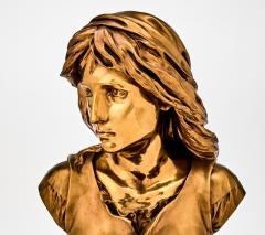 French 19th Century Bronze Sculpture Bust Of A Woman Signed F Barbedienne - 4706191