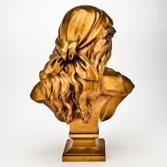 French 19th Century Bronze Sculpture Bust Of A Woman Signed F Barbedienne - 4706195
