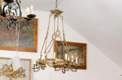 French 19th Century Bronze Twelve Light Ring Chandelier with Scrolling Arms - 3588062