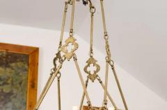 French 19th Century Bronze Twelve Light Ring Chandelier with Scrolling Arms - 3588148